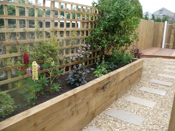 Raised sleeper border - Landscaping job in Lightwood, Stoke-on-Trent Raised sleeper border - Landscaping job in Lightwood, Stoke-on-Trent