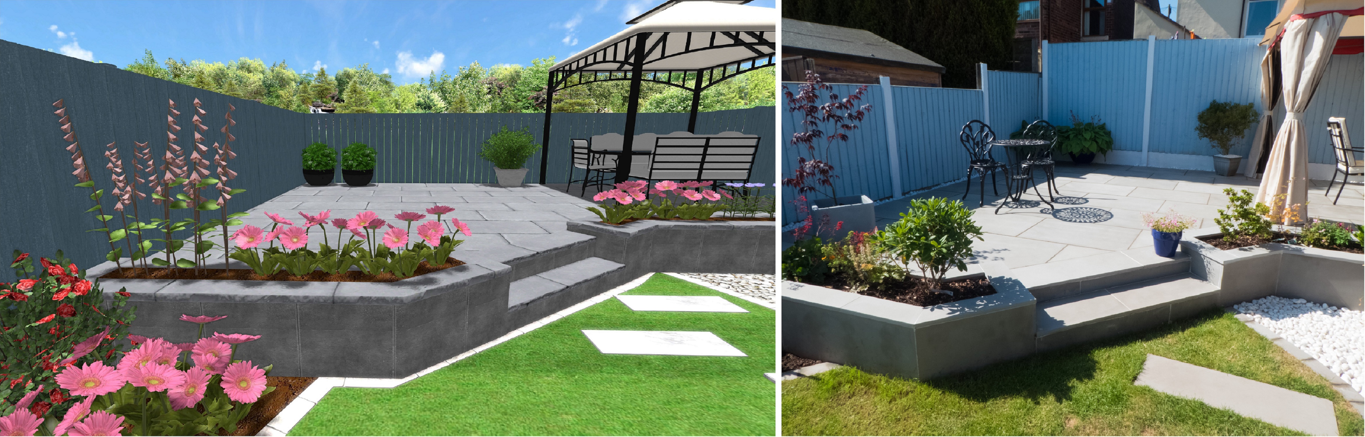 3D CAD Design and Completed Modern Landscaping 3D CAD Design and Completed Modern Landscaping