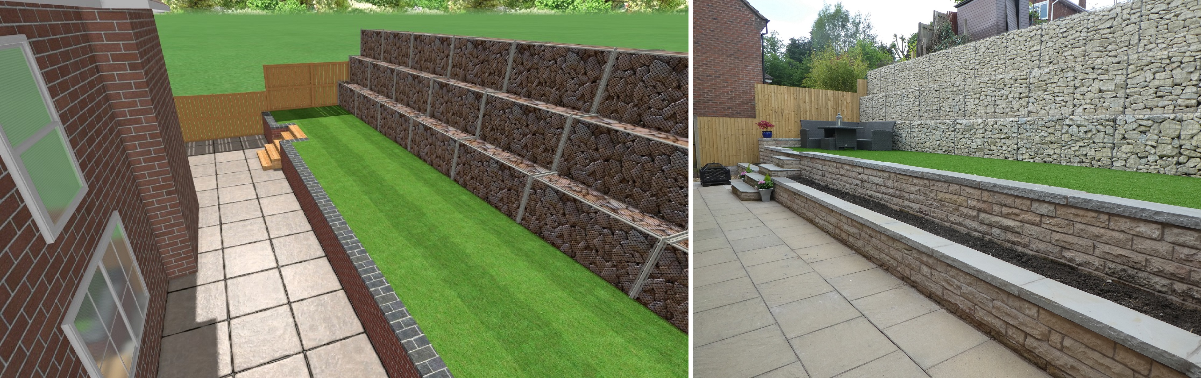 Landscaping in Loggerheads - 3D CAD Drawing and Completed Landscaping Landscaping in Loggerheads - 3D CAD Drawing and Completed Landscaping