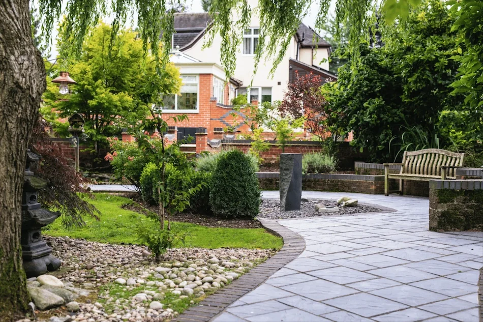 Patios terraces and driveways