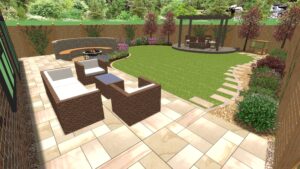 CAD Garden Design Seating Area 